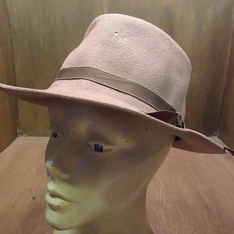 ビンテージ70's○Columbiaフェドラハットベージュ7 1/8 (57 ビンテージ70's○Columbiaフェドラハットベージュ7 1/8 (57