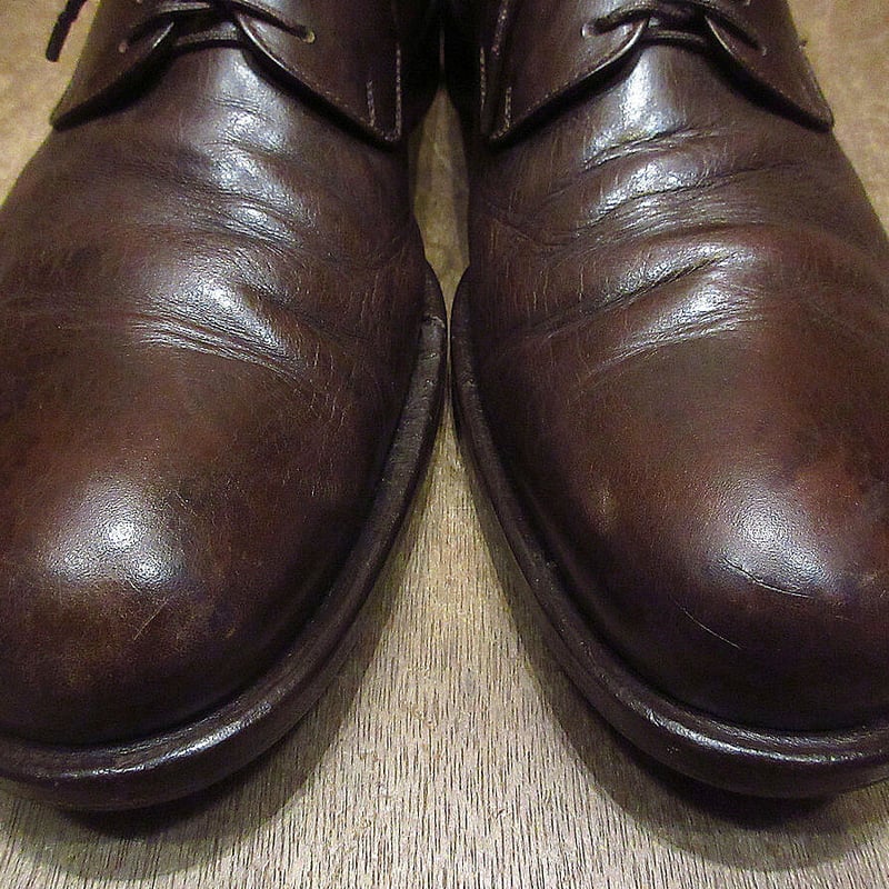 ビンテージ○GIORGIO ARMANIプレーントゥシューズ茶size 42 1/2