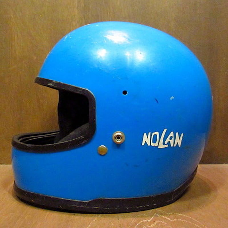 ビンテージ70's○NOLANフルフェイスヘルメット青 約58cm○200902n7-hlmt