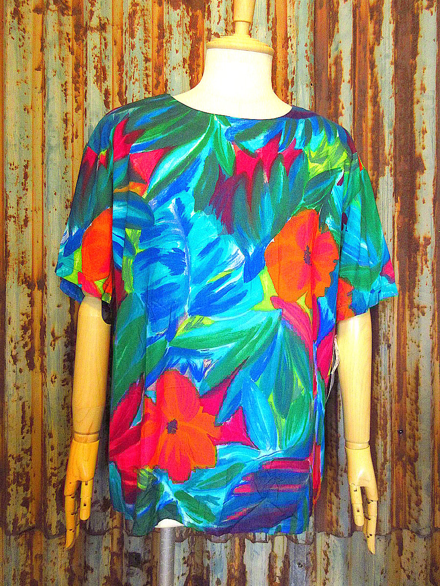 80s 90s ヴィンテージジャケット バティック 総柄 アート ビーズ 染め物 90s～ French design アート 総柄 パッチワーク 巾着 バケット