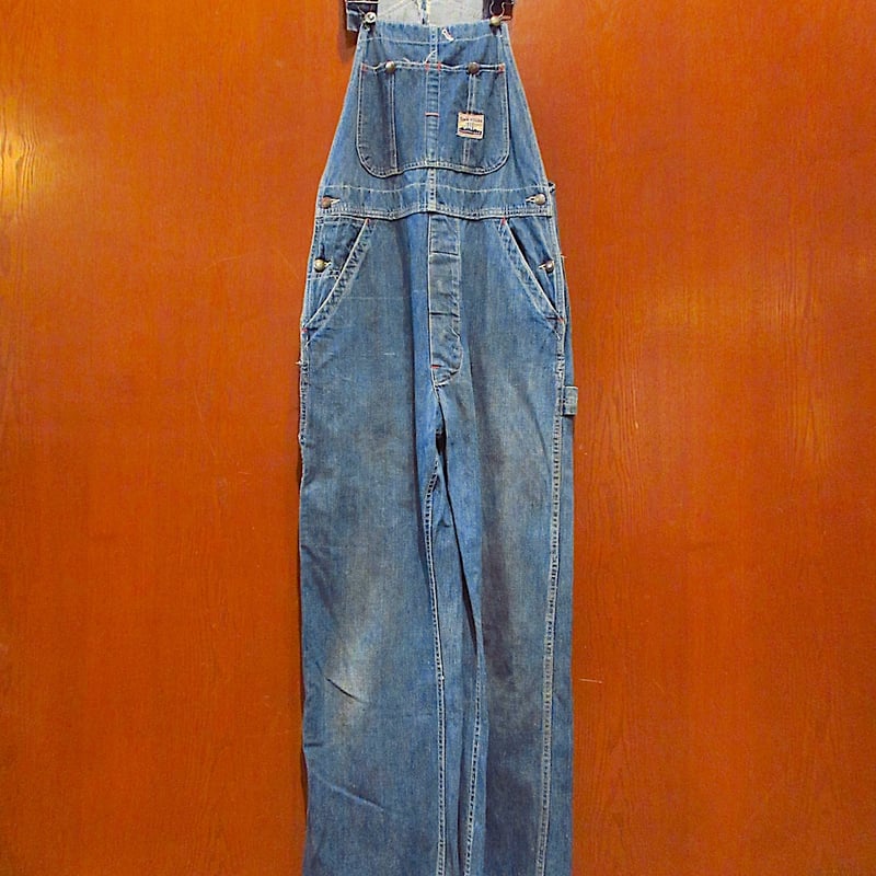 ビンテージ40's50's○POWR HOUSEデニムオーバーオール実寸W84cm