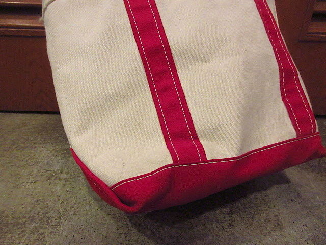 ビンテージ80's○L.L.Beanジッパー付きロングハンドルトートバッグ赤