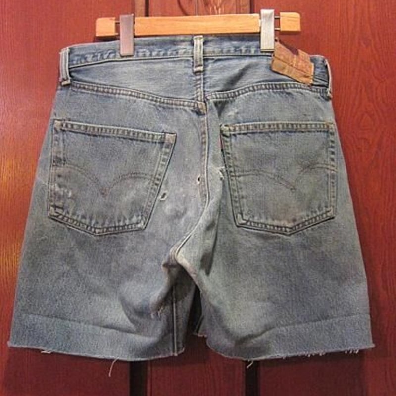 ビンテージ80's○Levi's 501赤耳カットオフショーツ実寸W79cm○odst 198