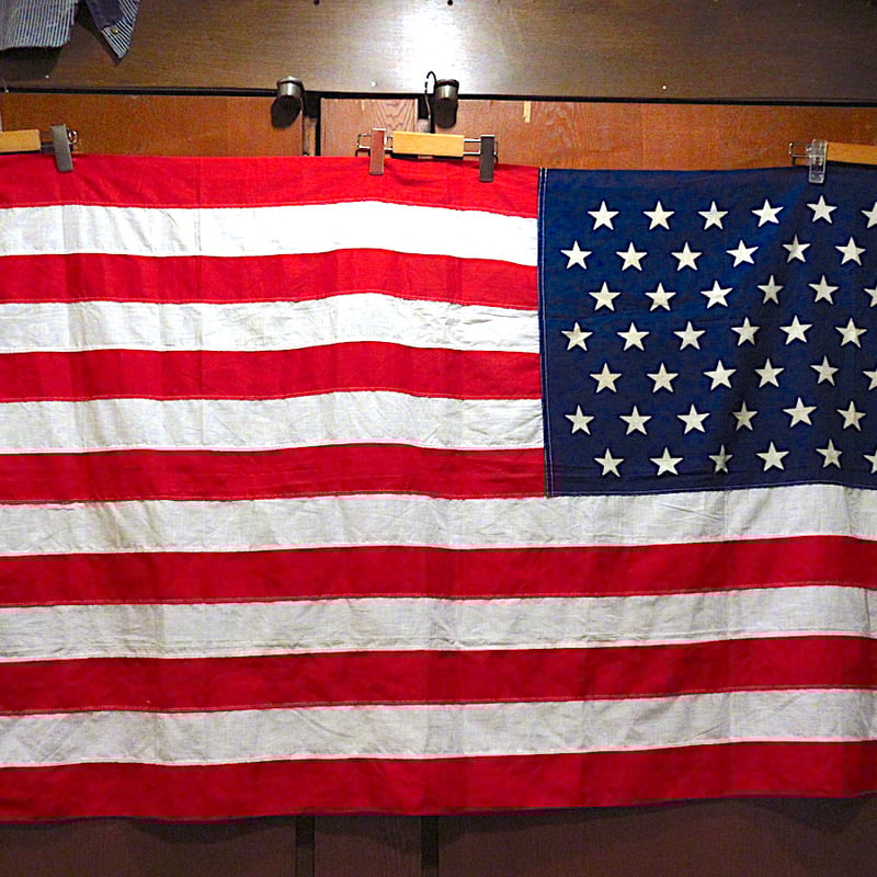 ビンテージ50's○49星アメリカ星条旗size約88cm ×約149cm○240516c8-