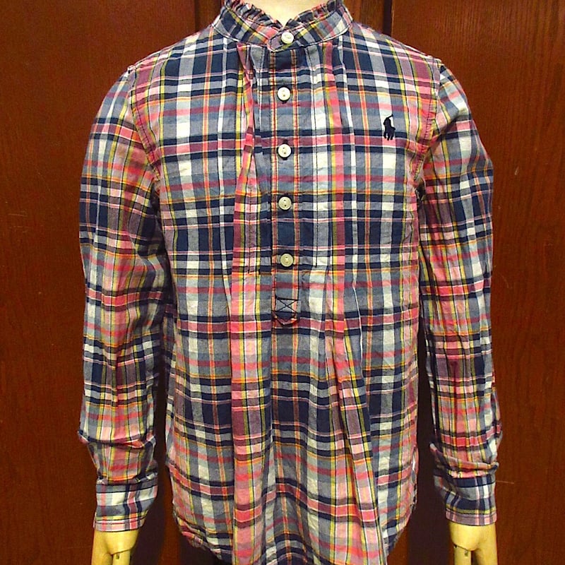 ビンテージ○POLO Ralph Laurenキッズマドラスチェックヘンリー