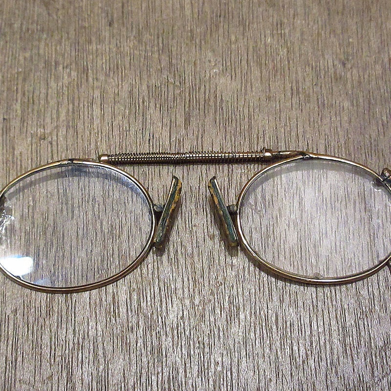 ビンテージ~30's○バースプリング型フィンチ眼鏡○221129i1-eygls