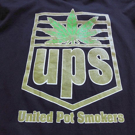United Pot SmokersプリントTシャツ黒size XL●230917j2-m-tsh-ot古着UPSマリファナ