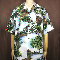 ビンテージ90's○Patagoniaヤシの木タグ コットン総柄ハワイアンシャツ