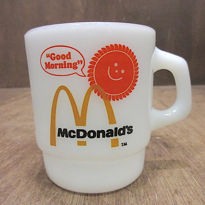 ビンテージ○Fire King McDonald's Good Morningスタッキングマグ