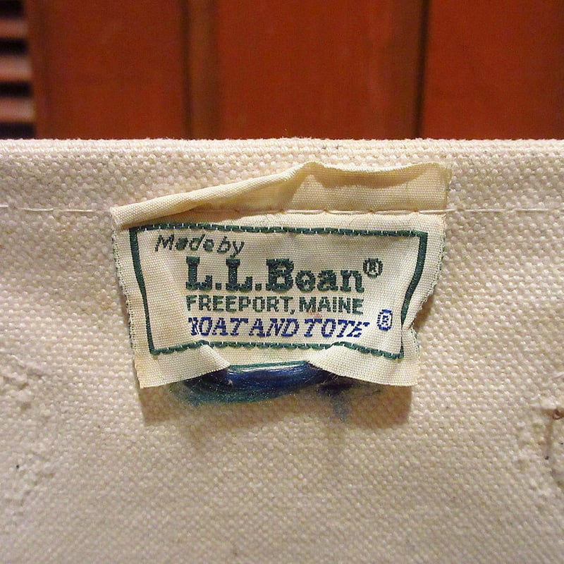 ビンテージ80's○L.L.Bean レザーハンドルキャンバストート