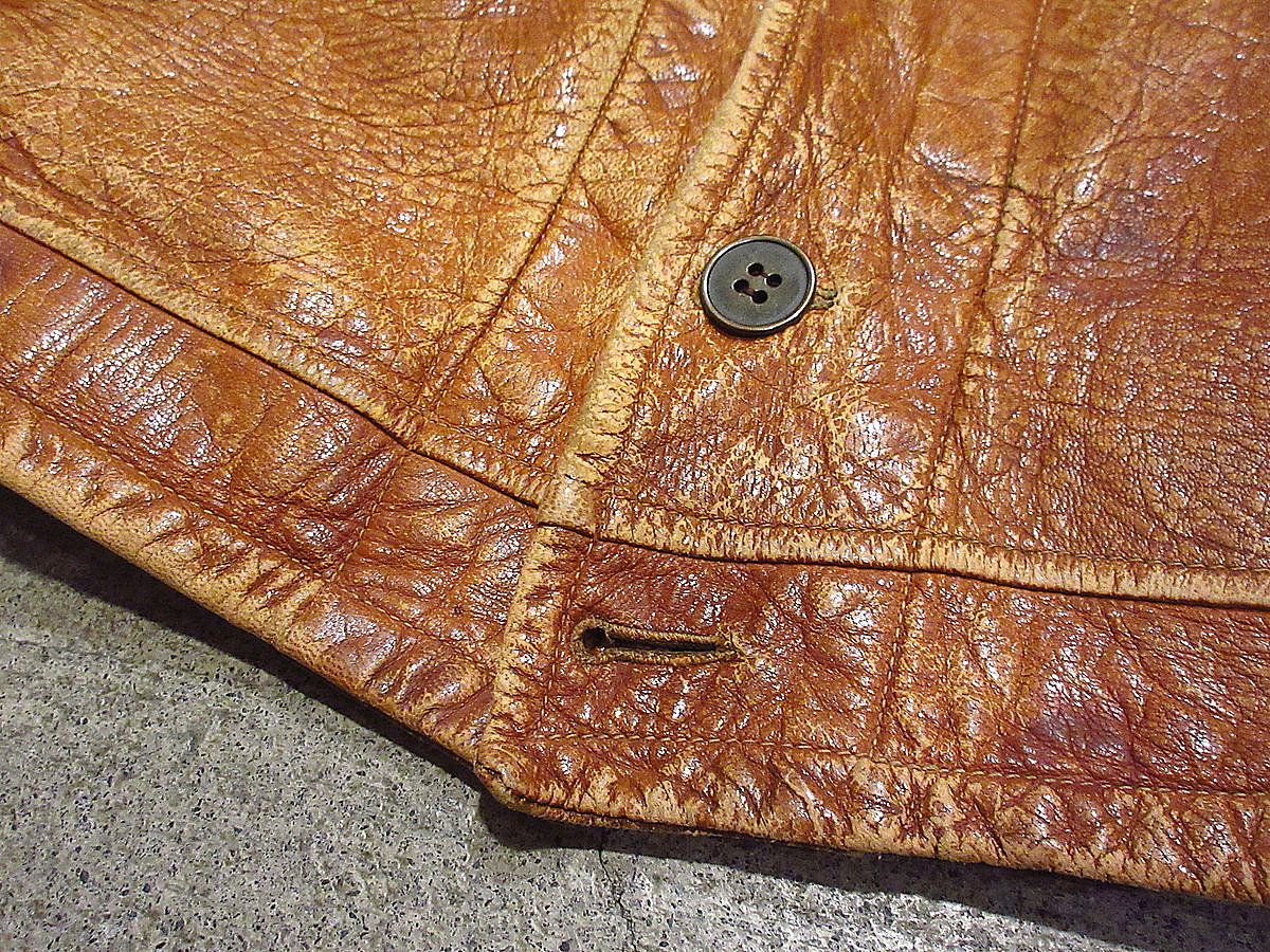ビンテージ30's○Scully Bros.レザーコサックジャケット茶○240208i1-m-