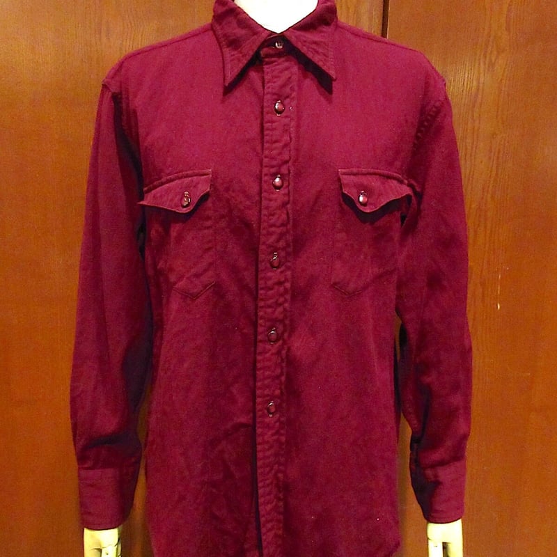 50's 赤 ギャバジン シャツ　ハワイアン　ギャバシャツ　ビンテージ