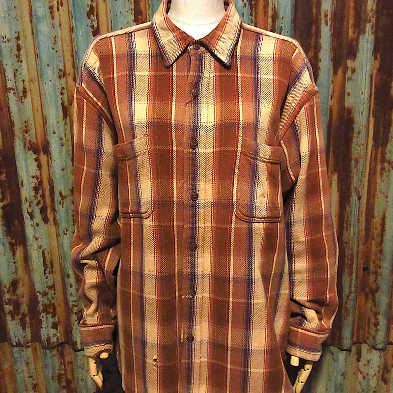 ビンテージ90's○ST.JOHN'S BAYチェックコットンネルシャツsize X-LARG