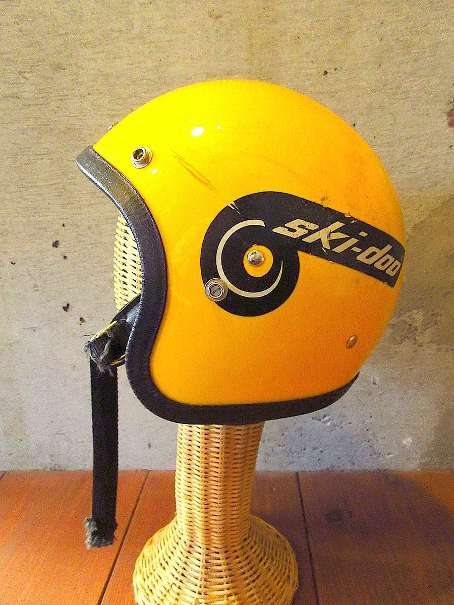 ビンテージ60's○Ski-dooジェットヘルメット黄色○231210j1-hlmt ビンテージ60's○Ski-dooジェットヘルメット黄色○231210j1-hlmt