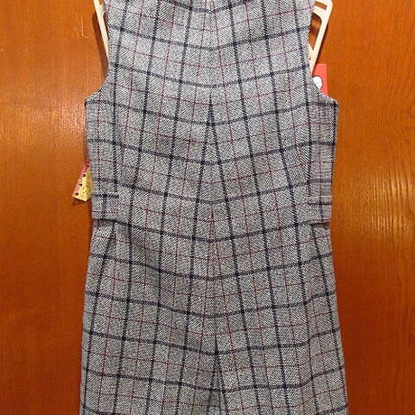 ビンテージ60's70's●DEADSTOCKキッズチェックオールインワン5●210217s6-k-all 1960s1970sデッドストックつなぎノースリーブ