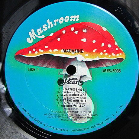 HEART●MAGAZINE Mushroom MRS-5008●210304t2-rcd-12-rkレコード米LP米盤ハート78年オリジナルUS盤ロック70's