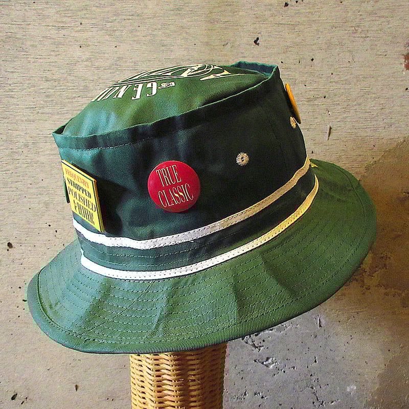 ビンテージ90's○GENUINE ANTIQUE PERSON缶バッジ付きバケット