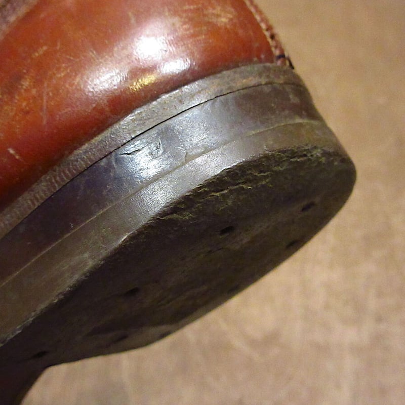 ビンテージ40's50's○レザー×メッシュスペクテイターシューズ茶