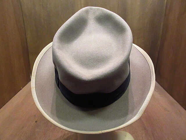 デッドストック フェドラハット ブラック シルクベルベット調 ヴィンテージ