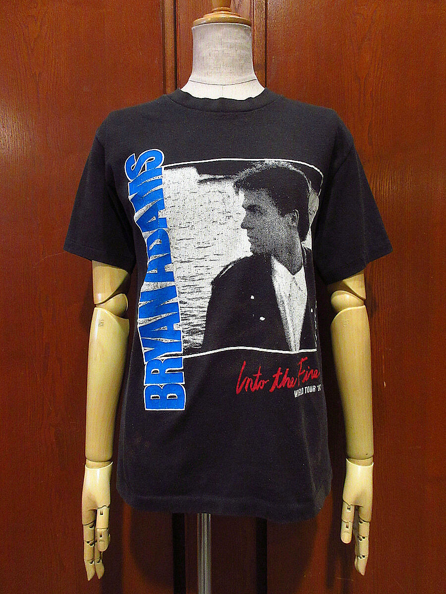 ビンテージ80's○BRYAN ADAMS 1987年ワールドツアーTシャツ黒size M○2
