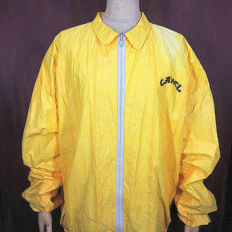 ビンテージ90’s●CAMELフルジップペーパージャケット黄size XL●220902m1-m-jk-otタバコキャメル古着上着1990s