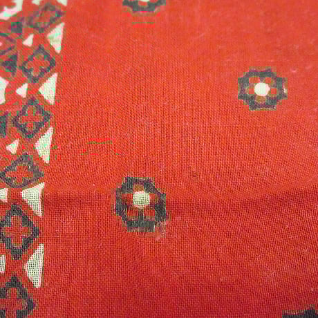 ビンテージ40's●FAST COLOR下鼻象マークコットンバンダナ赤●240825i3-bndエレファントブランド