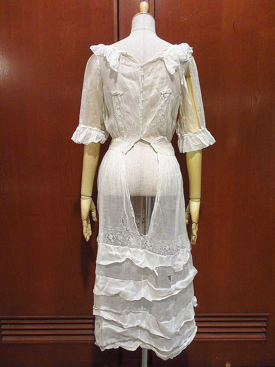 ヴィンテージ 半袖 ロングワンピース レース ホワイト vintage ヴィンテージ 半袖 ロングワンピース レース ホワイト vintage