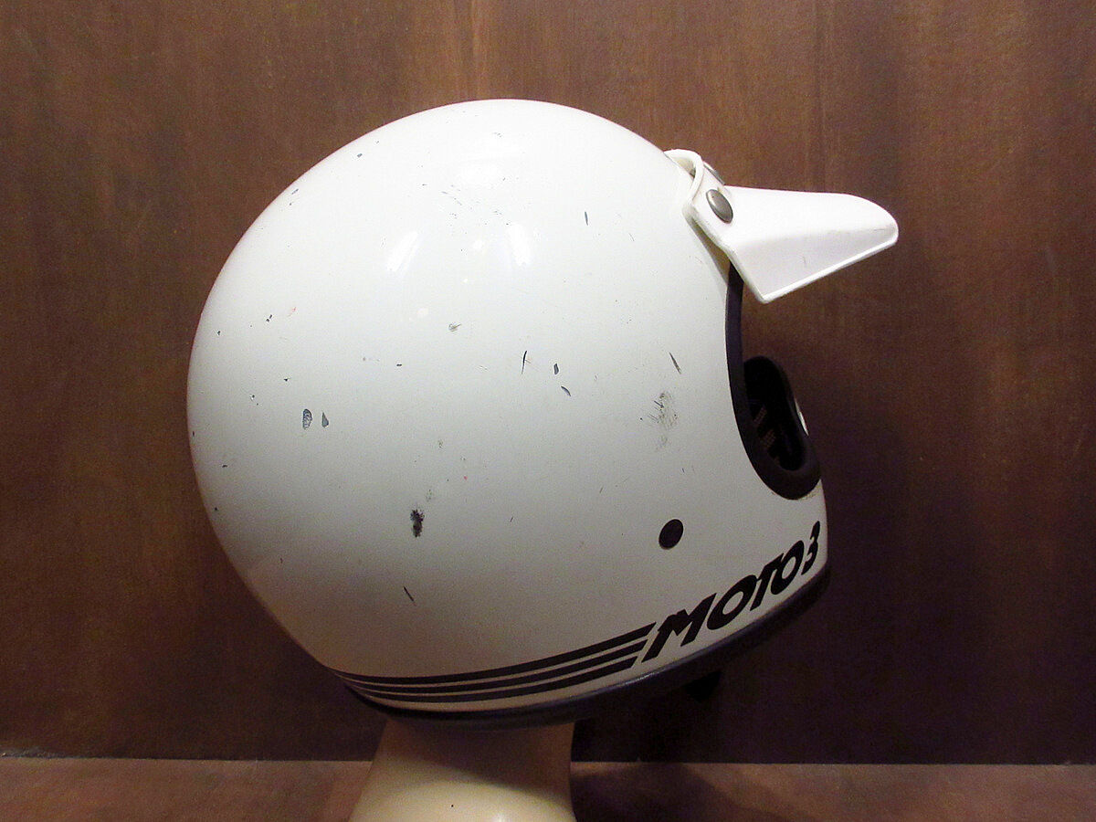 ビンテージ80's○BELL MOTO3 オフロードヘルメット白 7 1/4○210616n4...