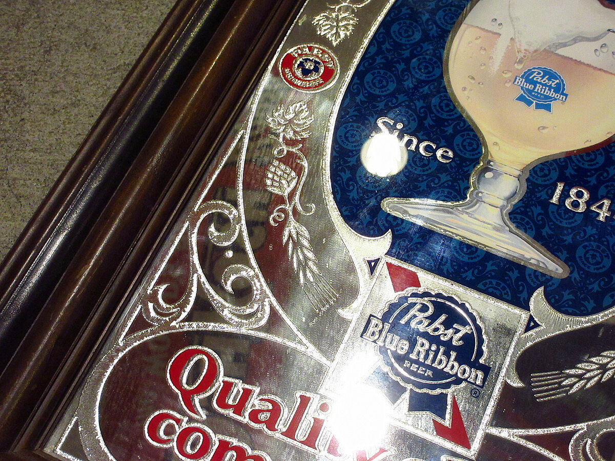 ニュージーランドビールスタインレイジャー木枠フレームパブミラーサインビンテージ ニュージーランドビールスタインレイジャー木枠フレーム