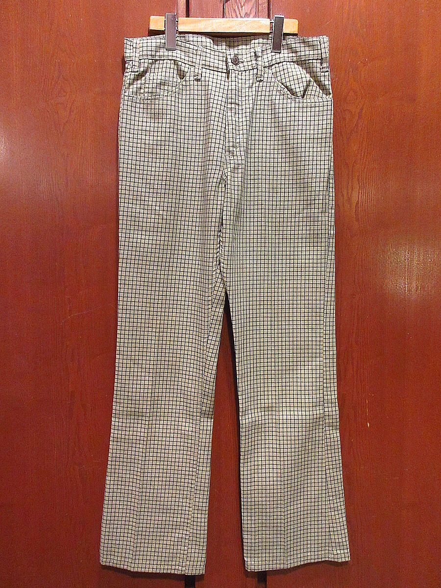 ビンテージ70's○Levi's 517 STA-PRESTチェックブーツカットスラックス 