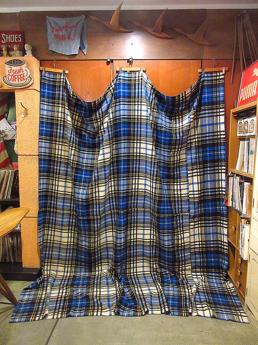 ビンテージ80's○L.L.Beanチェックウールブランケットsize 299cm×264cm...