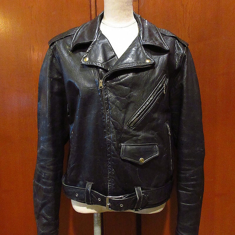 VTG 40s WINDWARD ホースハイド レザー ダブル ライダースJKT