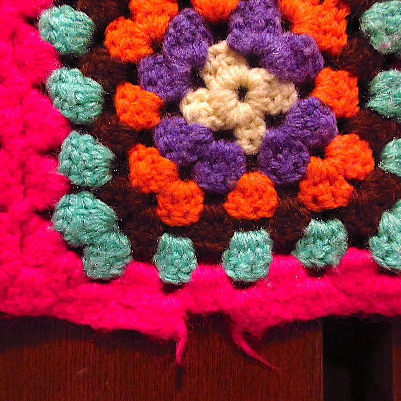 ビンテージ○かぎ針編みブランケットsize 約168cm ×約115cm○230928c7-b