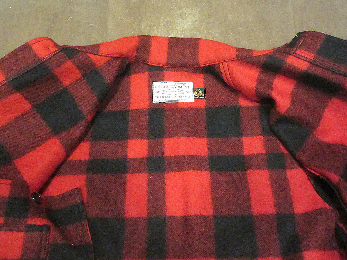 ビンテージ○FILSONバッファローチェックウールシングルマッキーノ