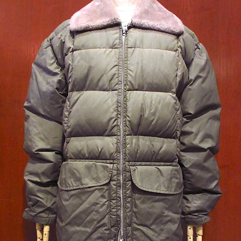 60sビンテージCOMFY襟ボア ナイロン ダウンジャケット古着コート防寒XL  