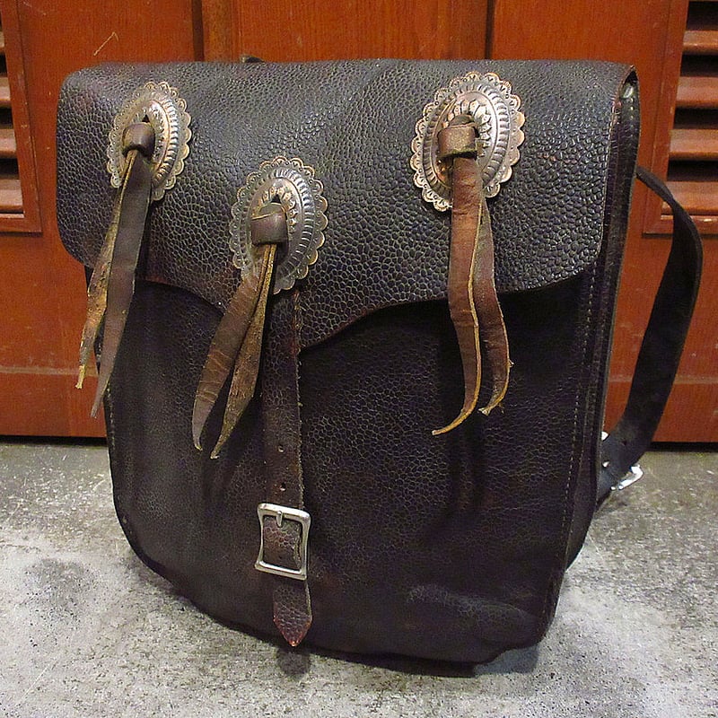 ビンテージ○レザーモーターサイクルバッグ黒○231122i6-bag-otバイク 