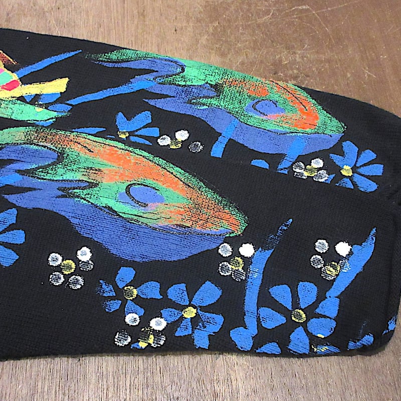 ビンテージ90's○レディースKOLORWAYハンドペイントコットンニット