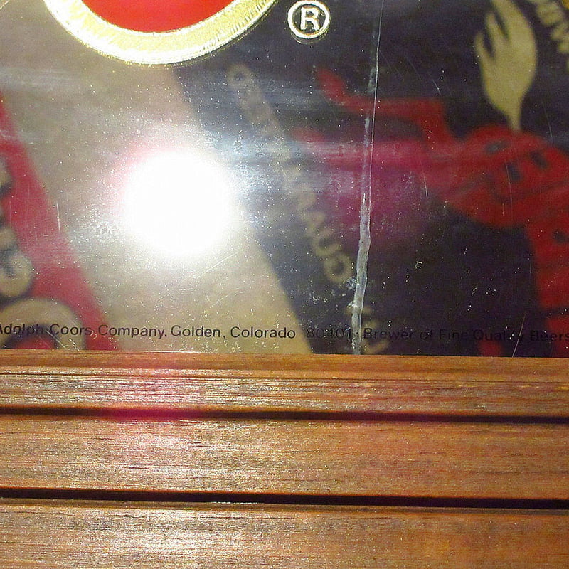 ビンテージ○Coors BEER ウッドフレームパブミラー○210427f2-sign