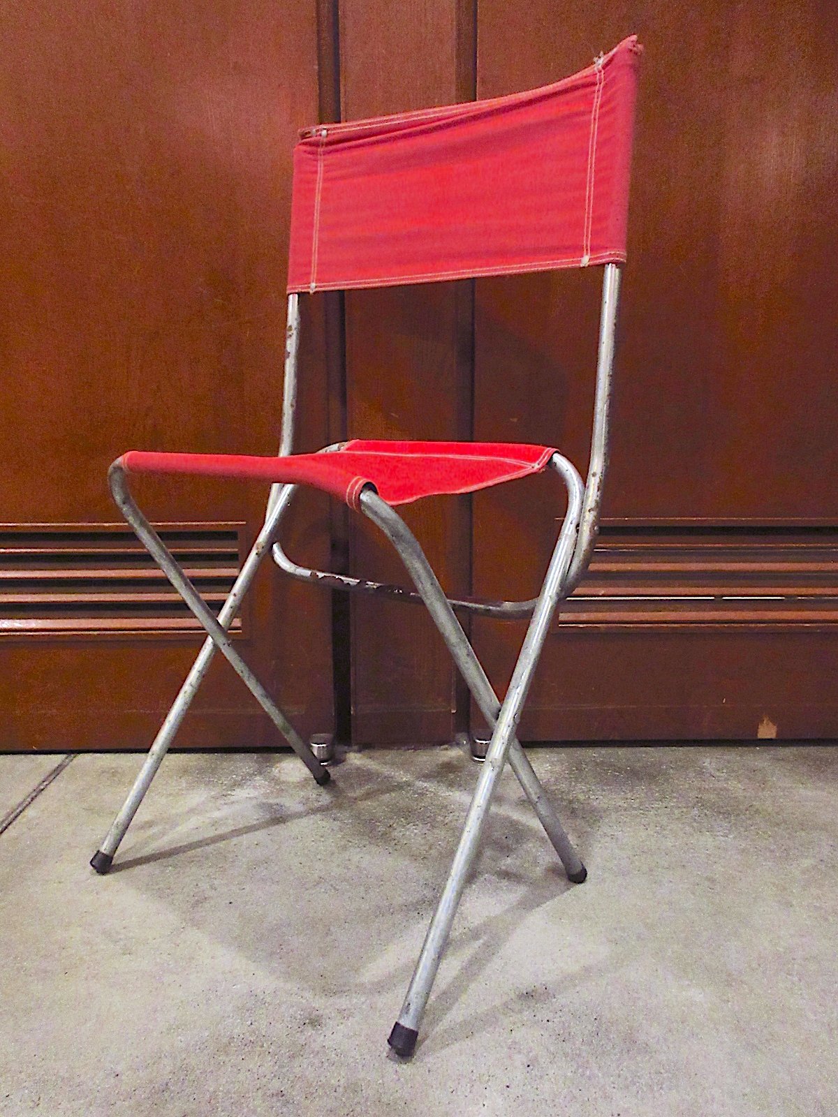 ヴィンテージ　フォールディングチェア　折りたたみ椅子 赤 ビンテージ○CAL-DAKアウトドアフォールディングチェア赤A○250624m7