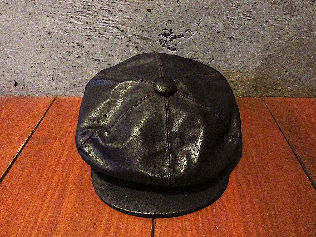 ビンテージ○レザーキャスケット黒○260207d5-m-cp-cas古着メンズ革