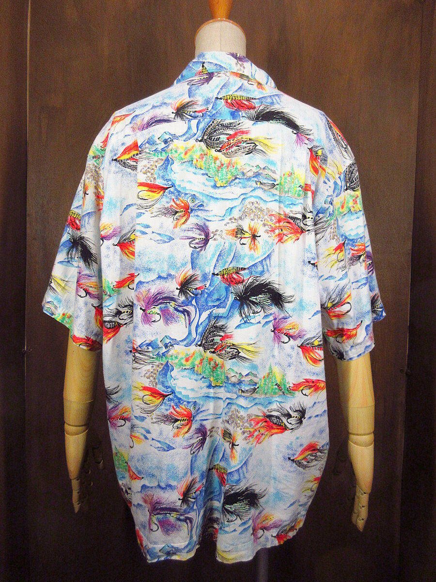 ビンテージ90's○Patagonia Pataloha 毛針柄ハワイアンシャツ M ビンテージ90's○Patagonia Pataloha 毛針柄ハワイアンシャツ M