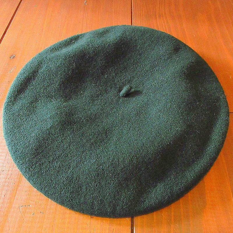 ビンテージ60's70's○Beret Basqueウールベレー帽緑○230930k7 ビンテージ60's70's○Beret Basqueウールベレー帽緑○230930k7