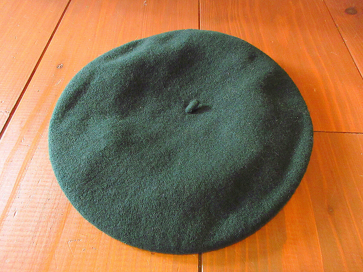 ビンテージ60's70's○Beret Basqueウールベレー帽緑○230930k7-m-c...