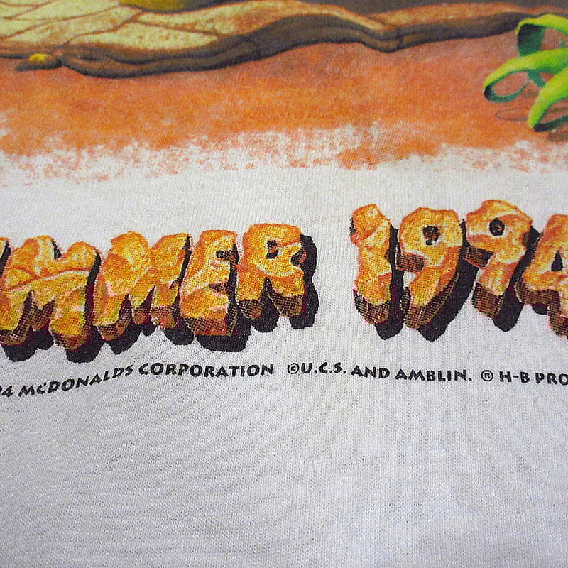 ビンテージ90's○McDonald × THE FLiNTSTONESプリントTシャツ白si ビンテージ90's○McDonald × THE FLiNTSTONESプリントTシャツ白si