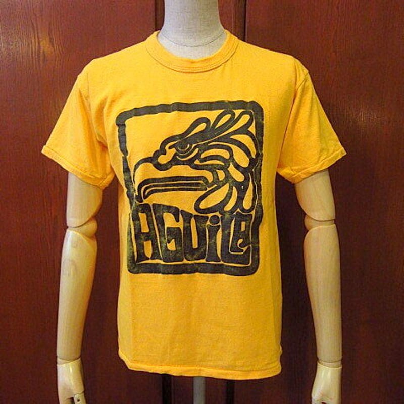 ビンテージ70's○RUSSELL 金タグ プリントTシャツ黄 Size M○odst 197