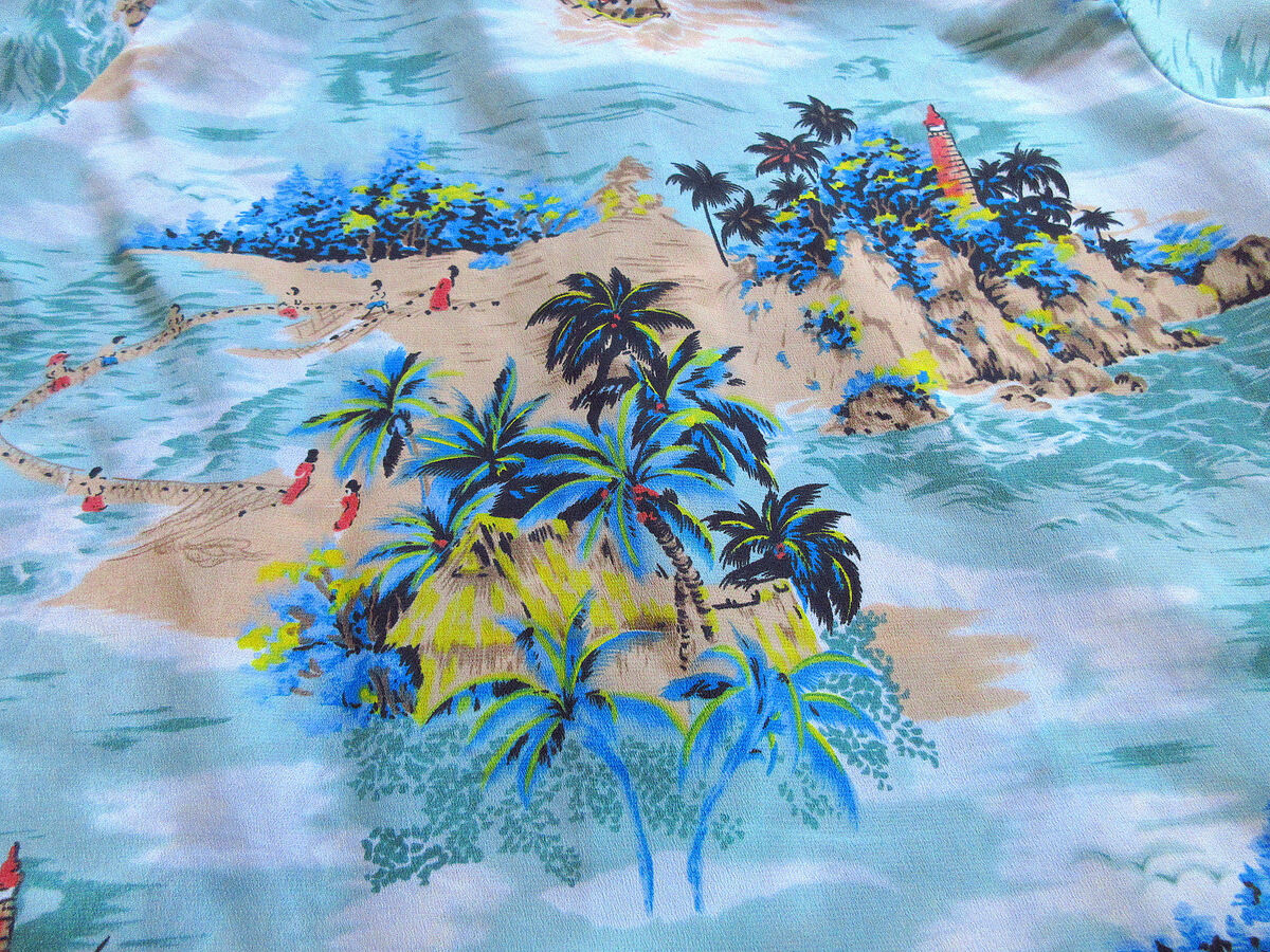ビンテージ70's○Vancortハワイアンシャツsize L○230804k1-m