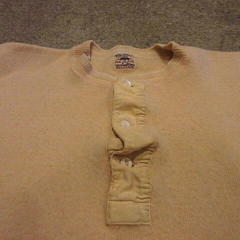 ビンテージ30's40's○WRIGHT'S STANDARDウールヘンリーネックアンダー