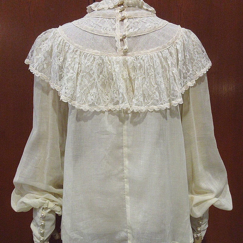 ビンテージ70's○GUNNE SAXレディースレース×シースルー長袖 ビンテージ70's○GUNNE SAXレディースレース×シースルー長袖