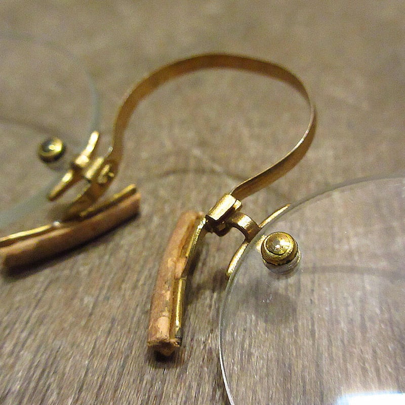 ビンテージ~1900's○Cブリッジ型フィンチ眼鏡○210523n5-eygls 1890sア