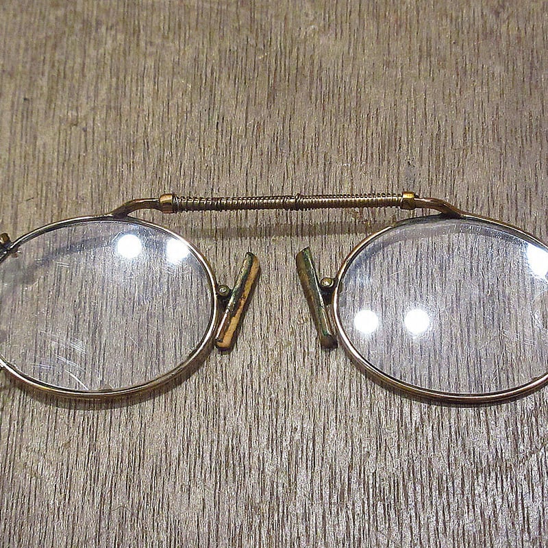 ビンテージ~30's○バースプリング型フィンチ眼鏡○221129i1